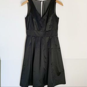American Living Short Black Satin Sleeveless Formal Dress